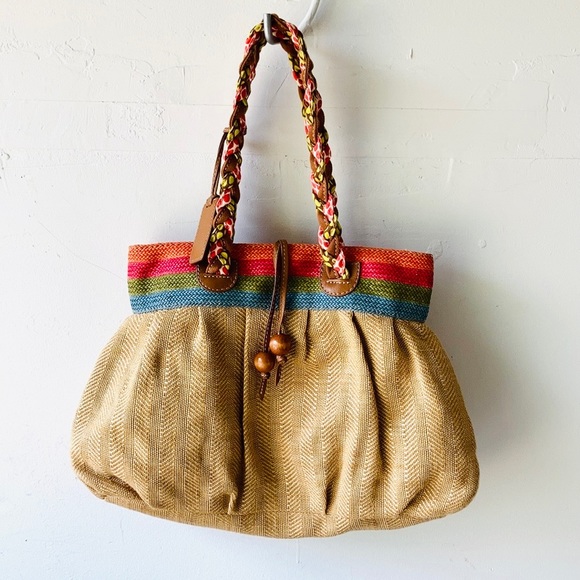 NWOT Fossil Raffia Tote - Picture 1 of 10